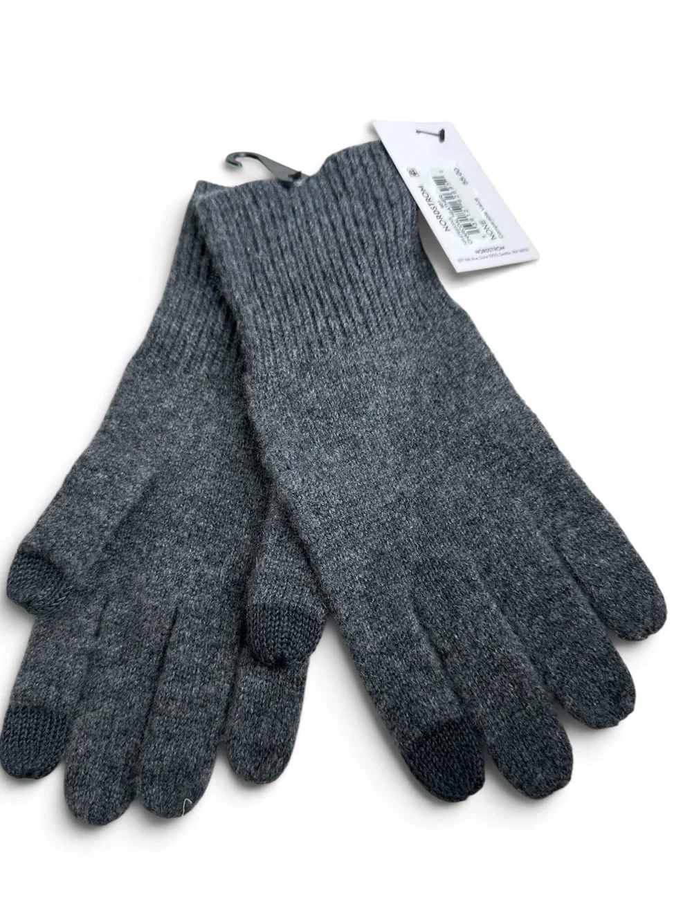 Nordstrom Rack 100% Cashmere Knit Touchscreen Tech Gloves Heather Gray OS NWT